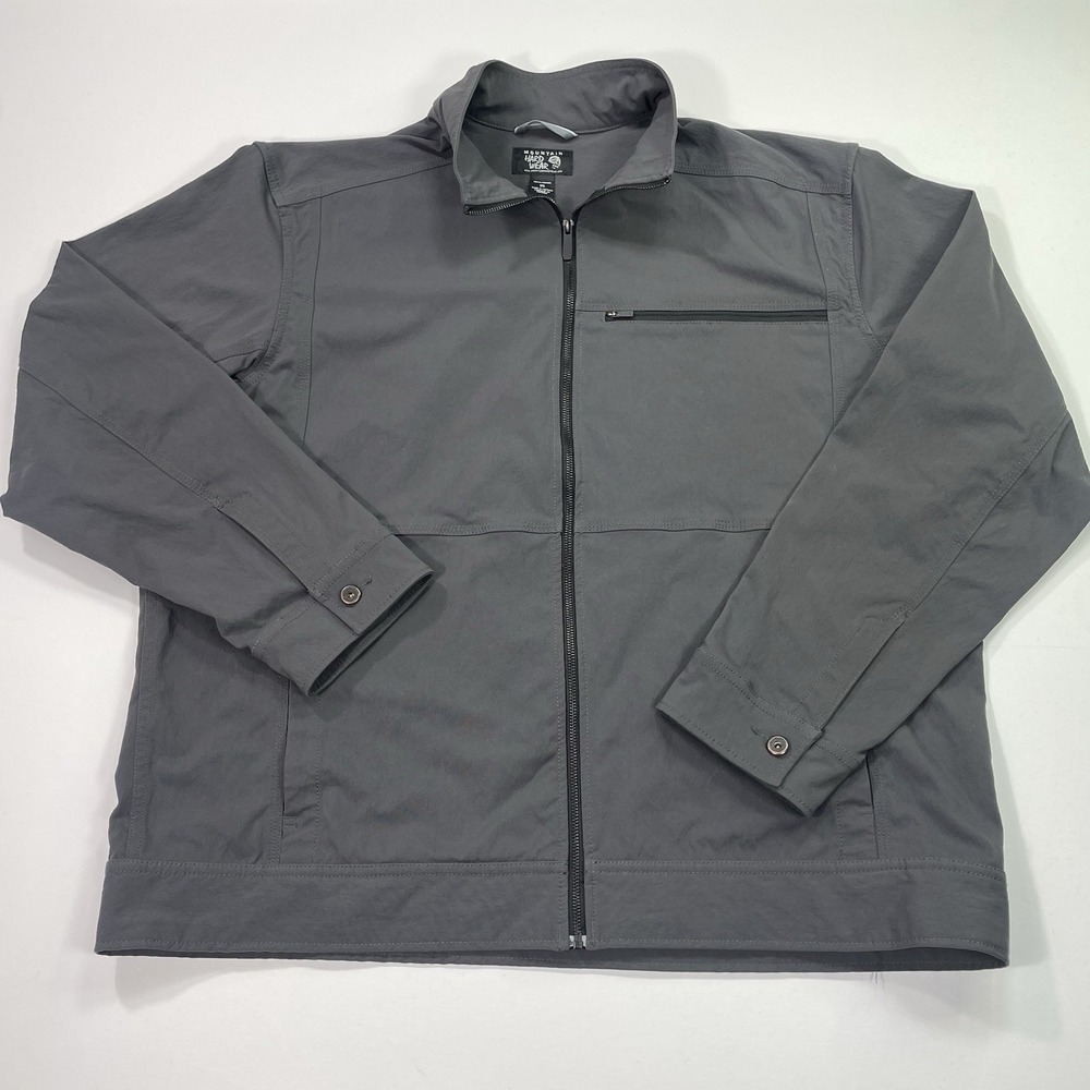 Mountain Hardware Jacket Men's XXL Full Zip Zipper Pocket Gray Outer She'll